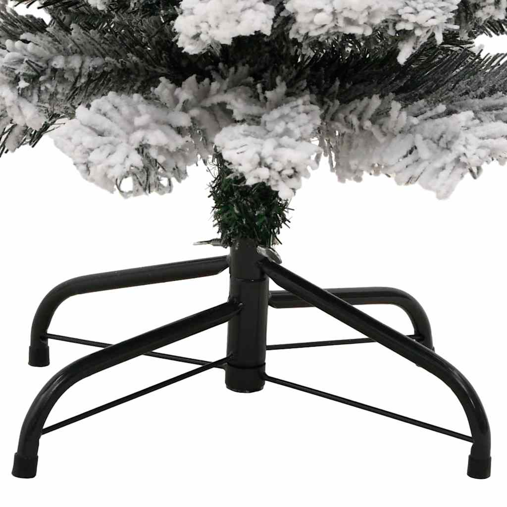 vidaXL Slim Artificial Christmas Tree with Flocked Snow Green 120 cm - Gre - 38 x 120 x 38 cm