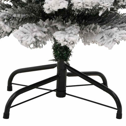 vidaXL Slim Artificial Christmas Tree with Flocked Snow Green 120 cm - Gre - 38 x 120 x 38 cm