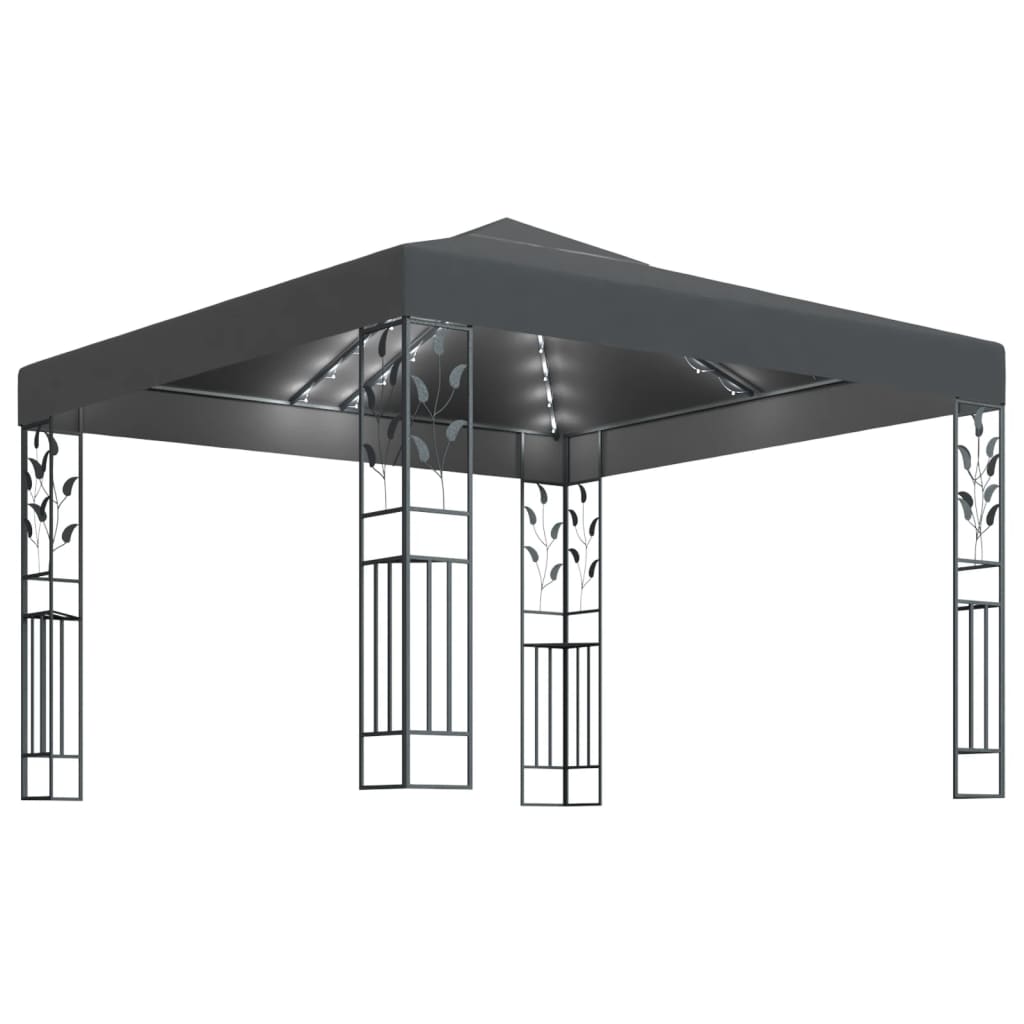 vidaXL Gazebo | Anthracite | Powder-coated steel, Polyester with PA coating