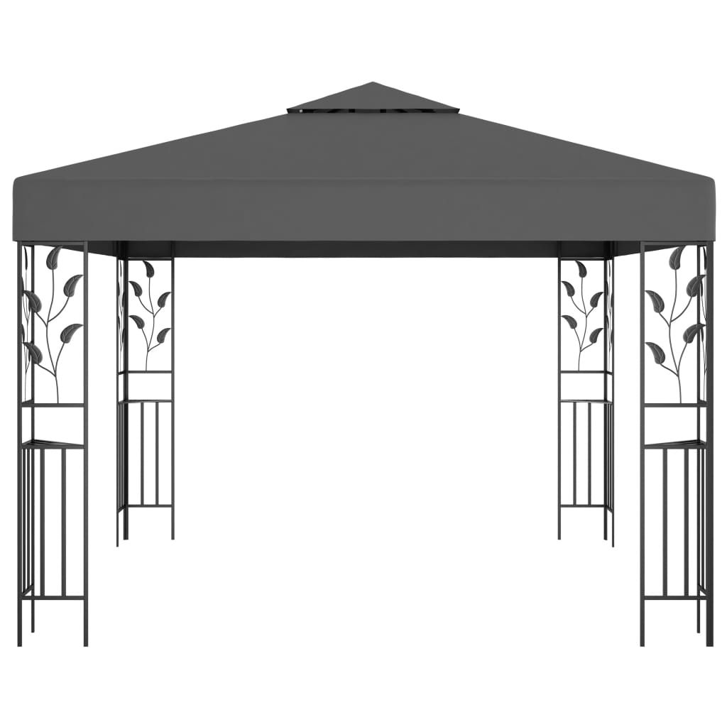 vidaXL Gazebo | Anthracite | Powder-coated steel, Polyester with PA coating