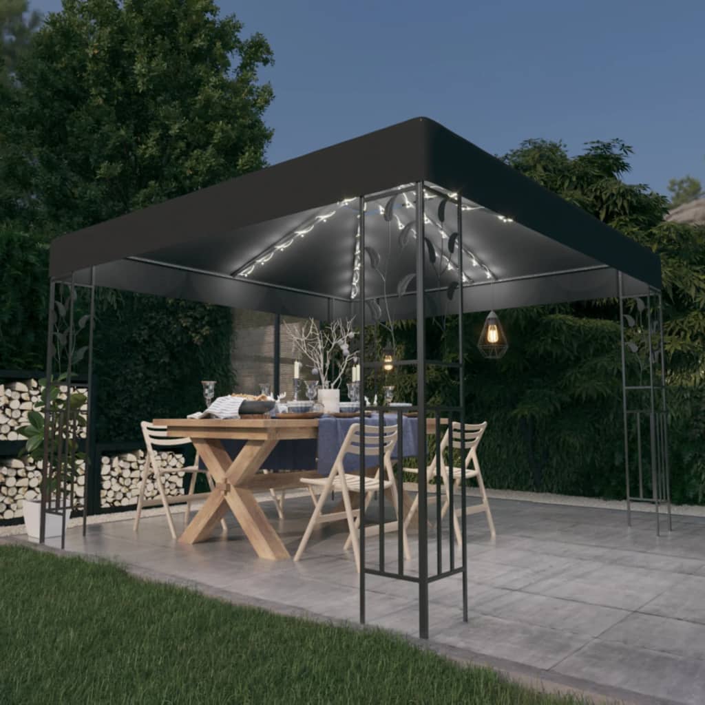 vidaXL Gazebo | Anthracite | Powder-coated steel, Polyester with PA coating