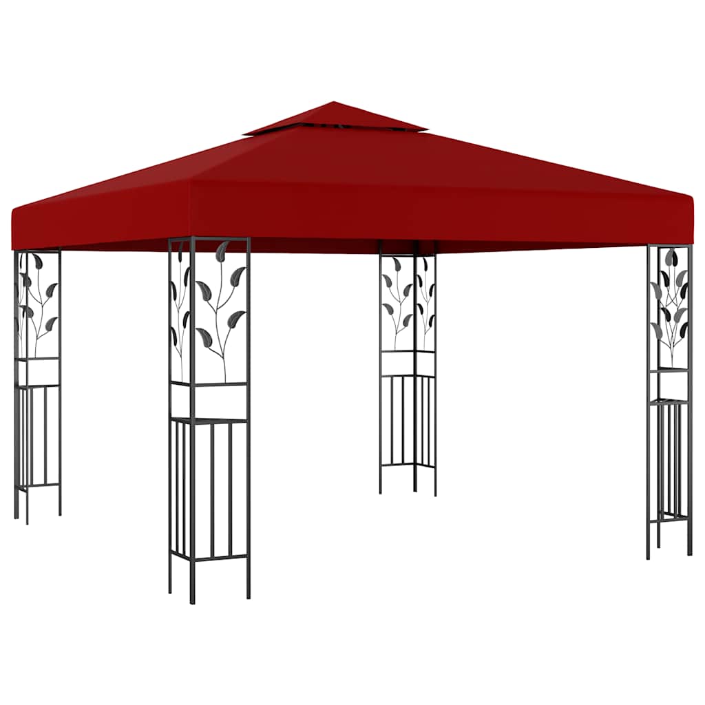 vidaXL Gazebo | Wine Red | Powder-coated steel, polyester with PA coating