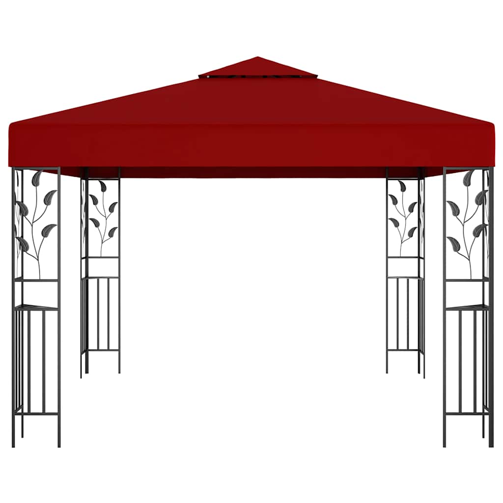vidaXL Gazebo | Wine Red | Powder-coated steel, polyester with PA coating