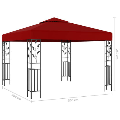 vidaXL Gazebo | Wine Red | Powder-coated steel, polyester with PA coating