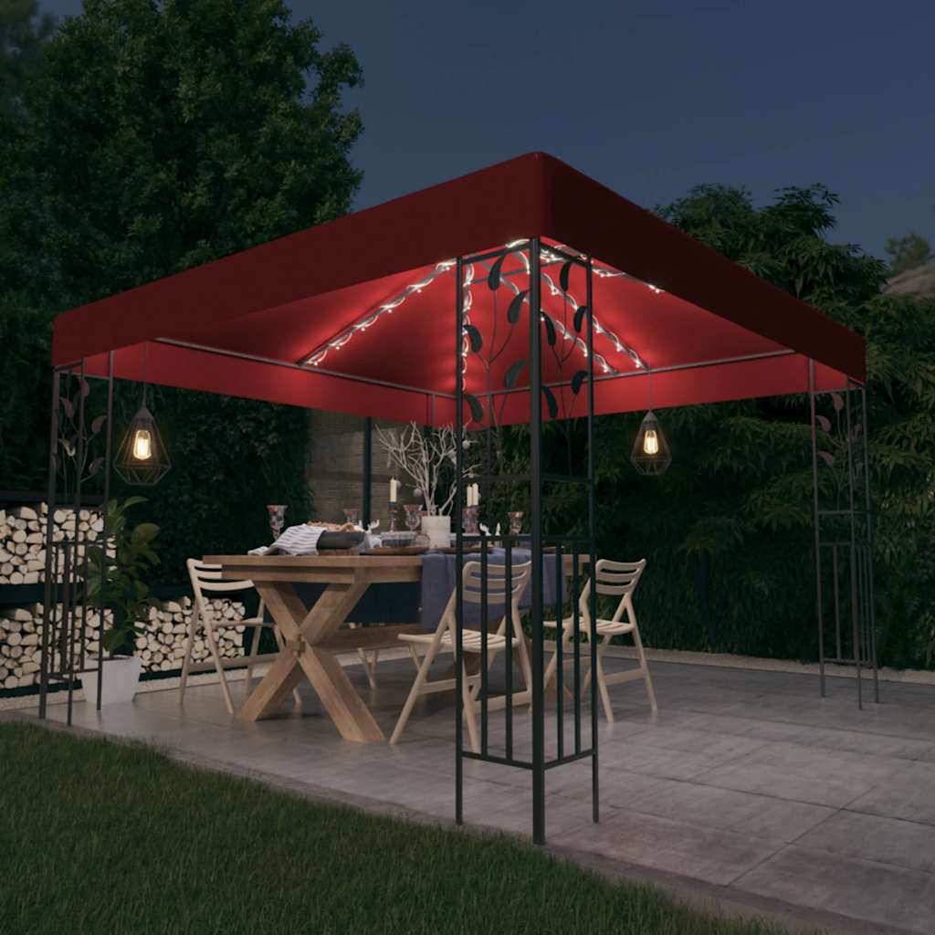 vidaXL Gazebo | Wine Red | Powder-coated steel, polyester with PA coating