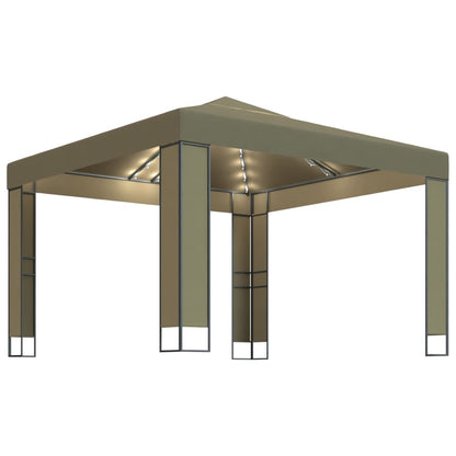 vidaXL Gazebo | Taupe | 100% polyester with PA coating | Large