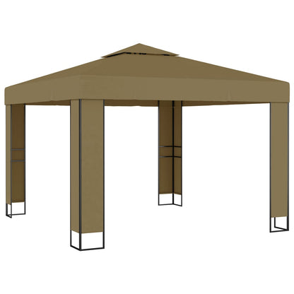 vidaXL Gazebo | Taupe | 100% polyester with PA coating | Large