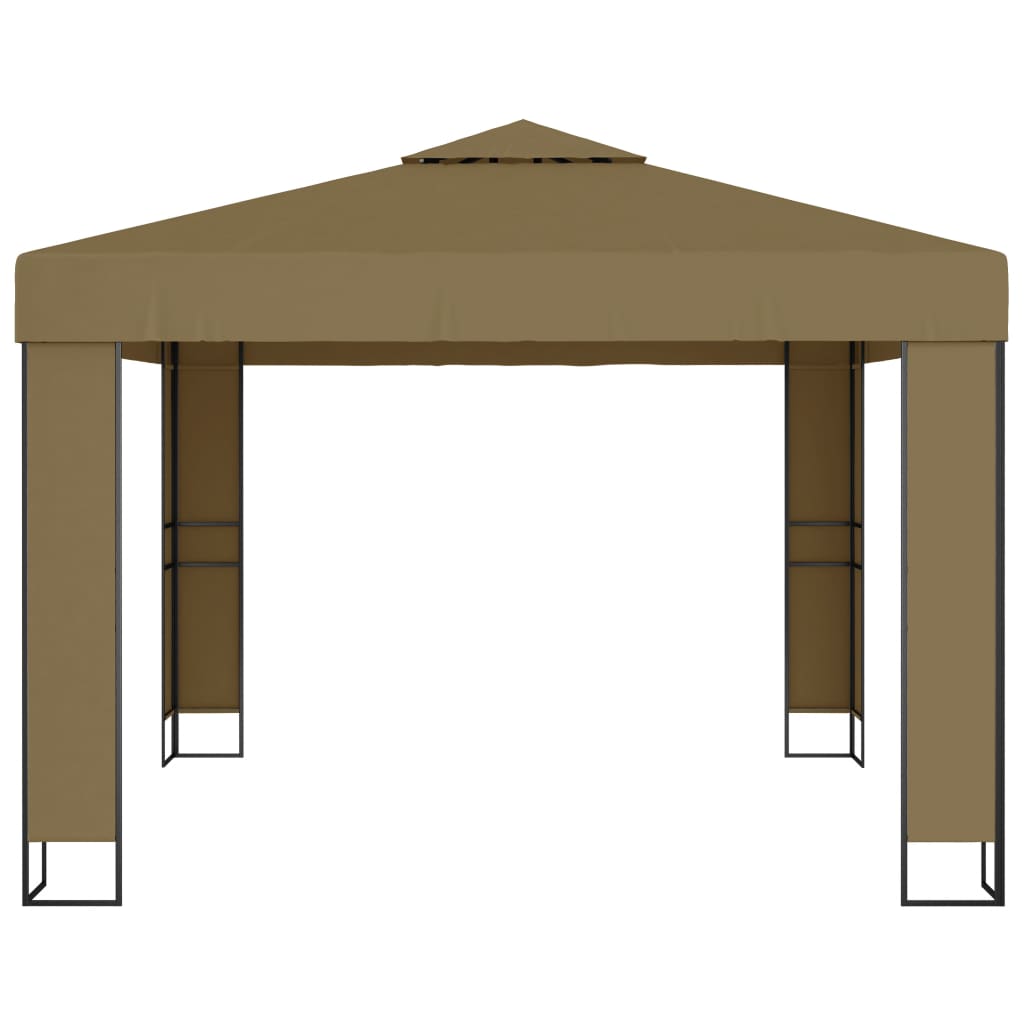 vidaXL Gazebo | Taupe | 100% polyester with PA coating | Large