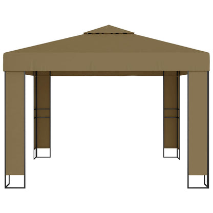 vidaXL Gazebo | Taupe | 100% polyester with PA coating | Large