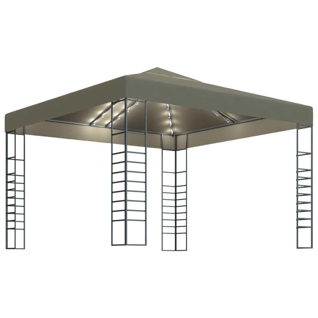vidaXL Gazebo | Taupe | 100% Polyester fabric with PA coating | 3x3 m