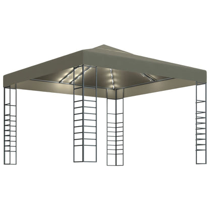 vidaXL Gazebo | Taupe | 100% Polyester fabric with PA coating | 3x3 m