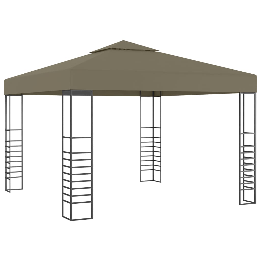vidaXL Gazebo | Taupe | 100% Polyester fabric with PA coating | 3x3 m