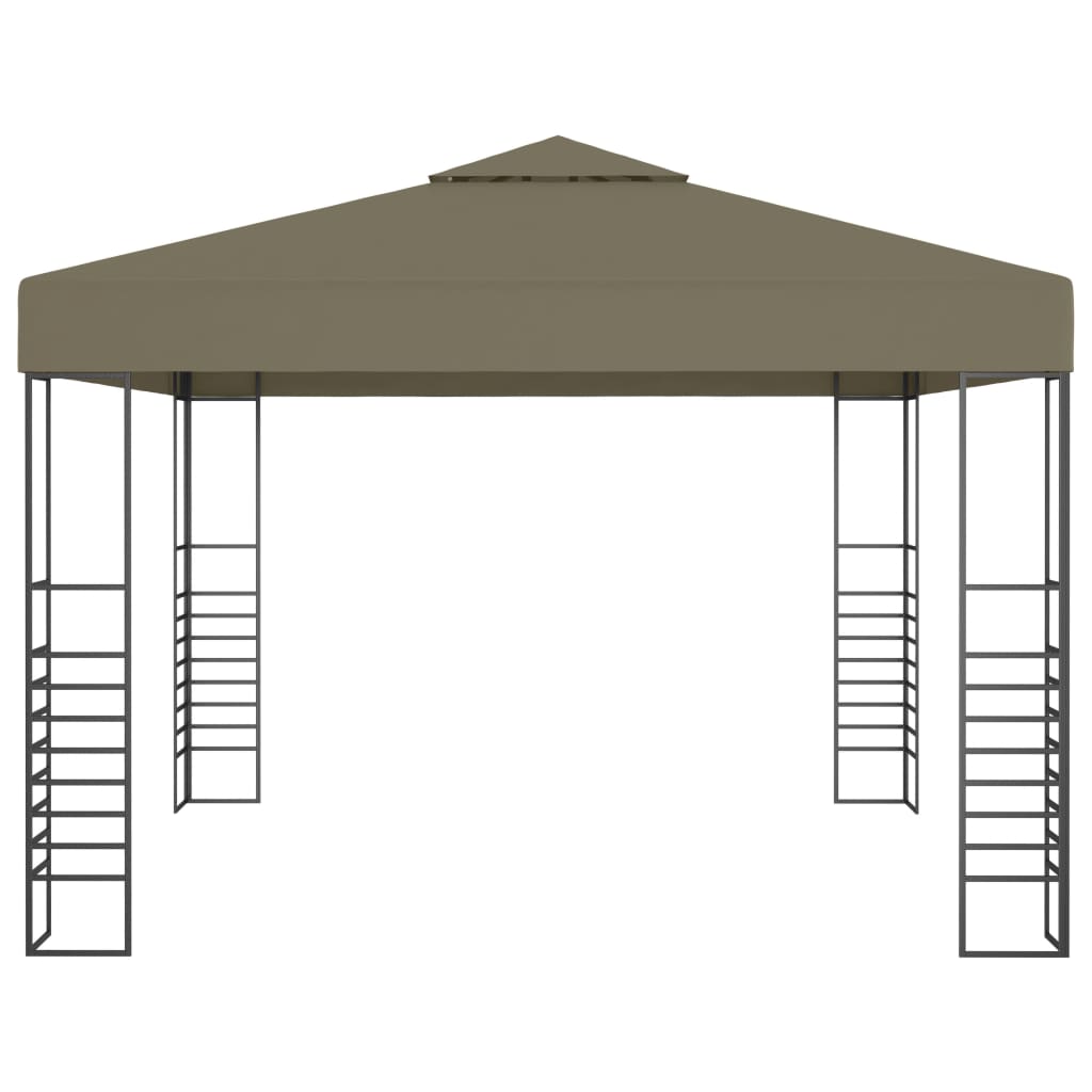 vidaXL Gazebo | Taupe | 100% Polyester fabric with PA coating | 3x3 m