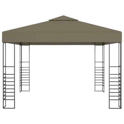 vidaXL Gazebo | Taupe | 100% Polyester fabric with PA coating | 3x3 m