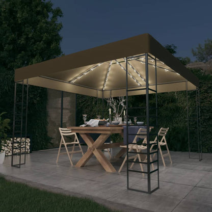 vidaXL Gazebo | Taupe | 100% Polyester fabric with PA coating | 3x3 m