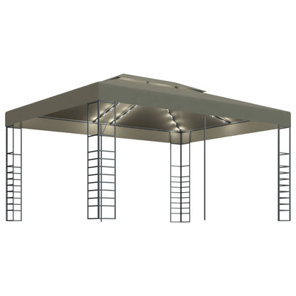 vidaXL Gazebo | Taupe | 100% Polyester, Steel | Large | Decorative Inlays
