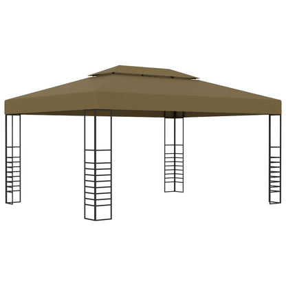 vidaXL Gazebo | Taupe | 100% Polyester, Steel | Large | Decorative Inlays