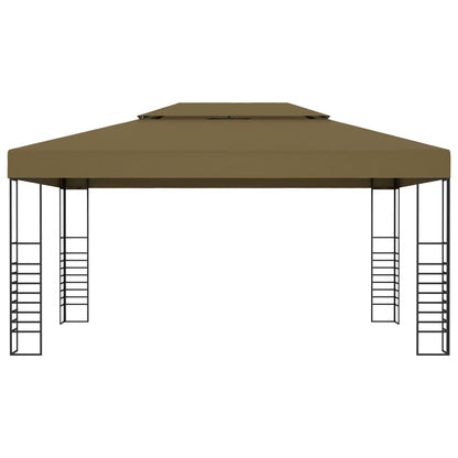 vidaXL Gazebo | Taupe | 100% Polyester, Steel | Large | Decorative Inlays