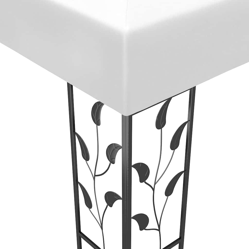 vidaXL Gazebo with LED String Lights 3x3 m White