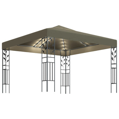 vidaXL Gazebo | Taupe | Fabric with PA coating | 3x3 m | Decorative Inlays