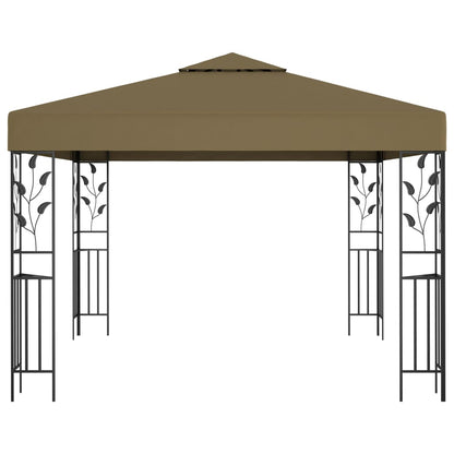 vidaXL Gazebo | Taupe | Fabric with PA coating | 3x3 m | Decorative Inlays