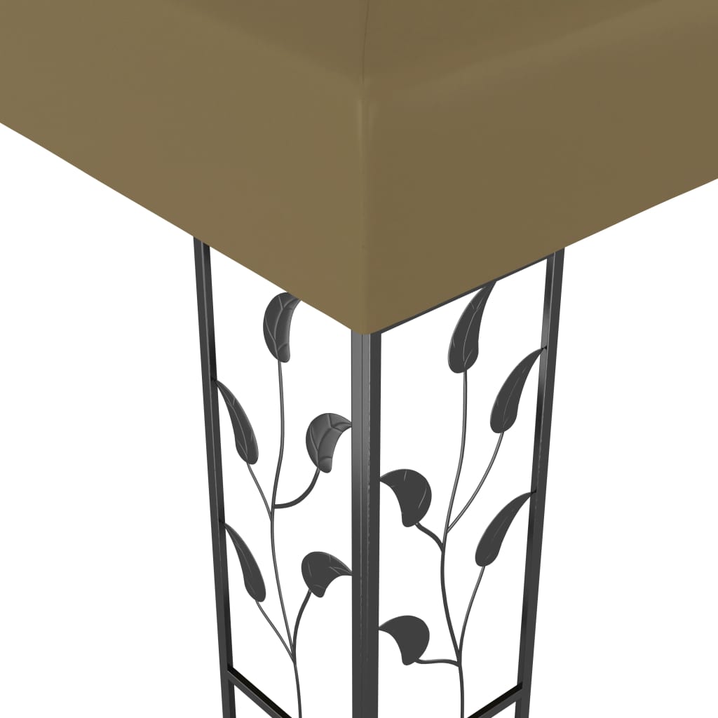vidaXL Gazebo | Taupe | Fabric with PA coating | 3x3 m | Decorative Inlays