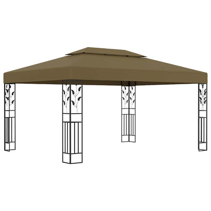 vidaXL Gazebo | Taupe | 100% Polyester with PA coating | 3 x 4 m