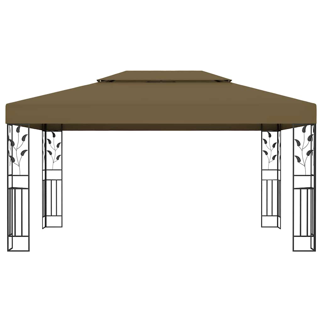 vidaXL Gazebo | Taupe | 100% Polyester with PA coating | 3 x 4 m