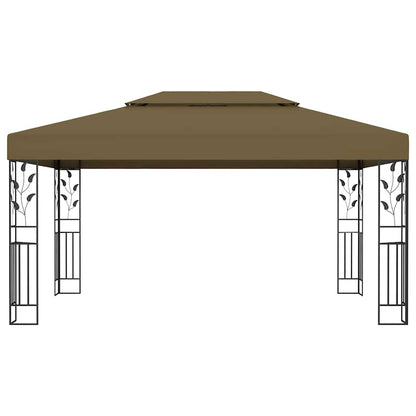 vidaXL Gazebo | Taupe | 100% Polyester with PA coating | 3 x 4 m