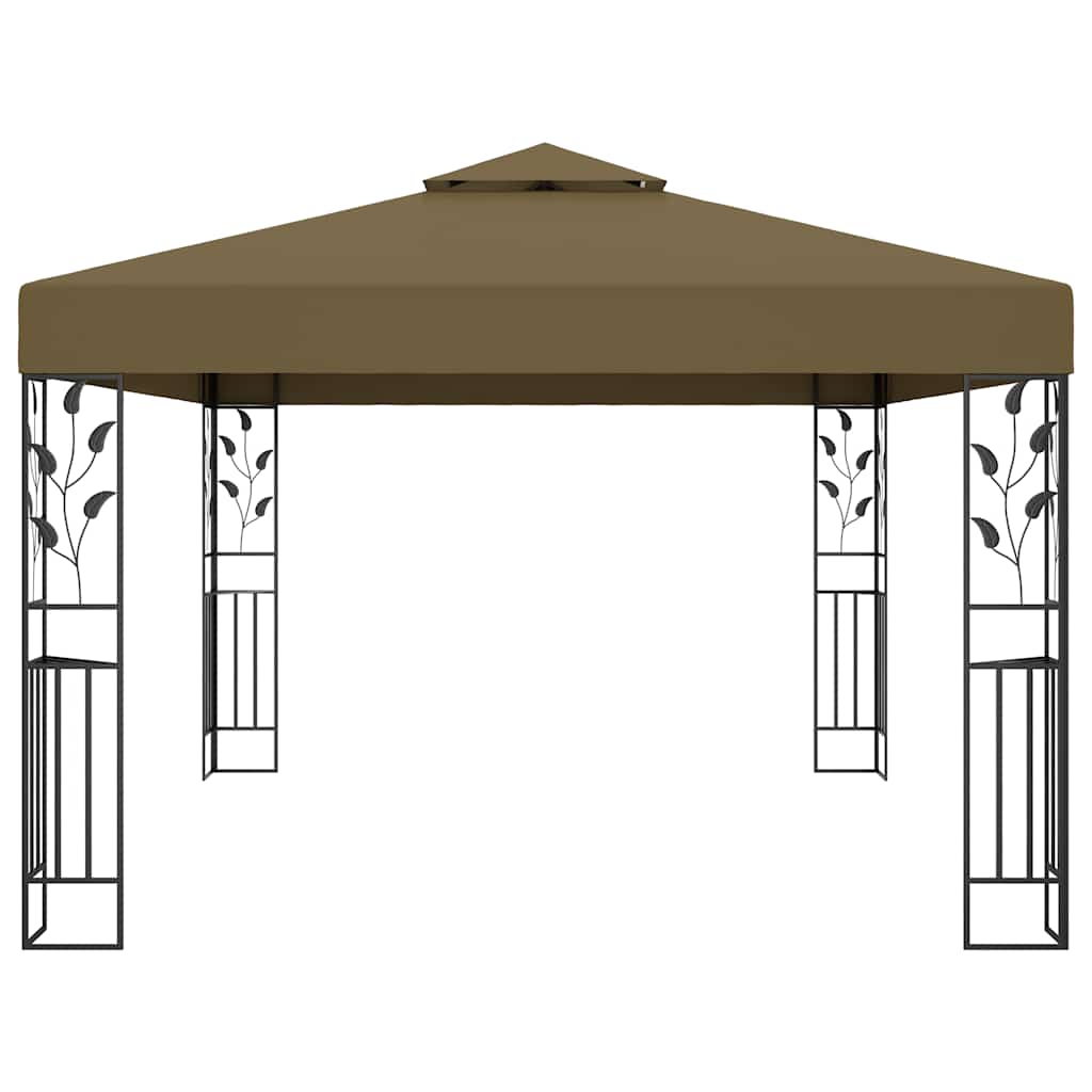 vidaXL Gazebo | Taupe | 100% Polyester with PA coating | 3 x 4 m