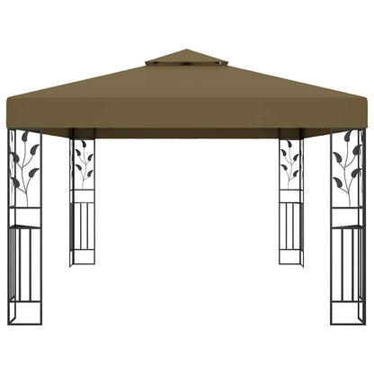 vidaXL Gazebo | Taupe | 100% Polyester with PA coating | 3 x 4 m