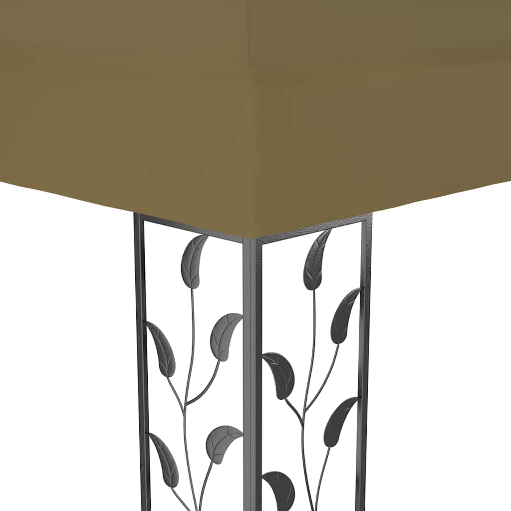vidaXL Gazebo | Taupe | 100% Polyester with PA coating | 3 x 4 m