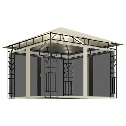 vidaXL Gazebo | Cream | Powder-Coated Steel, Polyester | Standard | Gazebo - 3 x 3 x 2.73 m