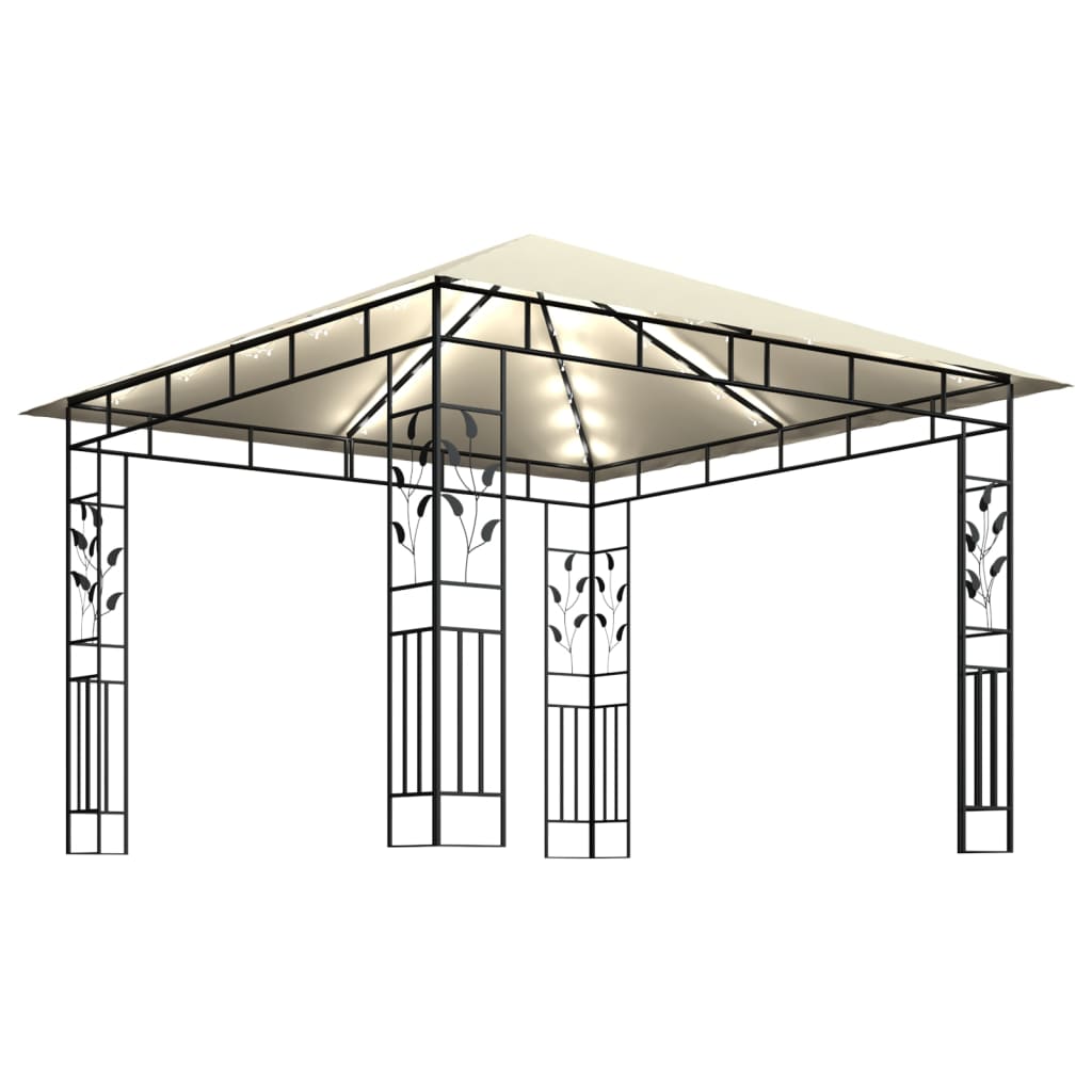 vidaXL Gazebo | Cream | Powder-Coated Steel, Polyester | Standard | Gazebo - 3 x 3 x 2.73 m