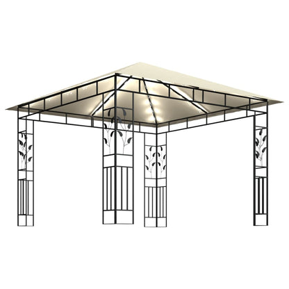 vidaXL Gazebo | Cream | Powder-Coated Steel, Polyester | Standard | Gazebo - 3 x 3 x 2.73 m