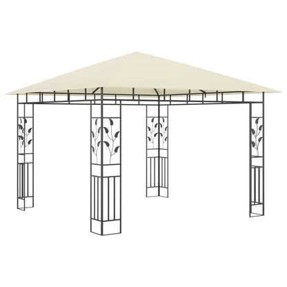 vidaXL Gazebo | Cream | Powder-Coated Steel, Polyester | Standard | Gazebo - 3 x 3 x 2.73 m