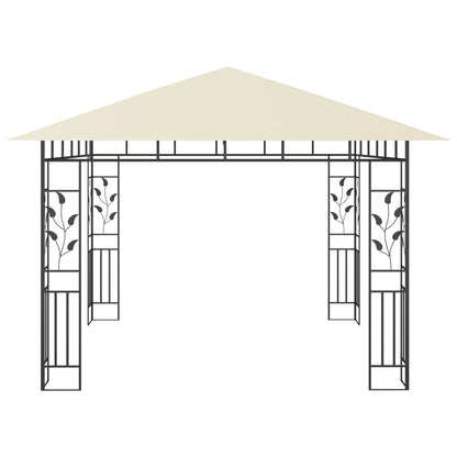 vidaXL Gazebo | Cream | Powder-Coated Steel, Polyester | Standard | Gazebo - 3 x 3 x 2.73 m