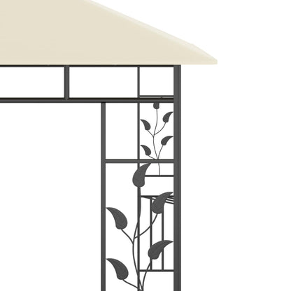 vidaXL Gazebo | Cream | Powder-Coated Steel, Polyester | Standard | Gazebo - 3 x 3 x 2.73 m