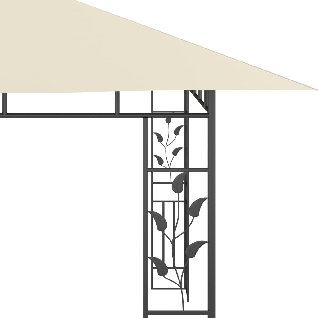vidaXL Gazebo with Mosquito Net&LED String Lights 4x3x2.73 m Cream - 4 x 3 x 2.73 m