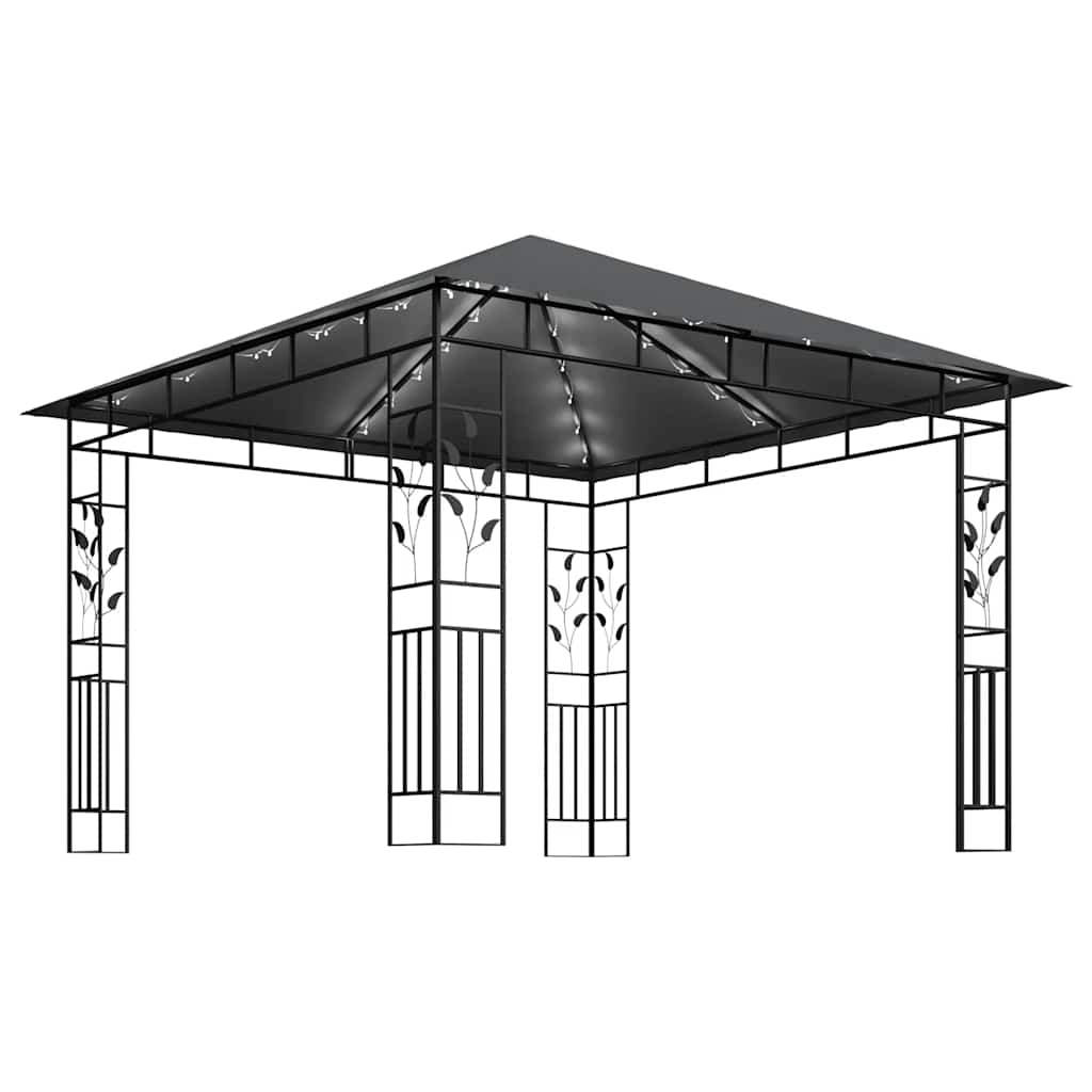 vidaXL Gazebo | Anthracite | Powder-coated steel, fabric (100% polyester) - 3 x 3 x 2.73 m