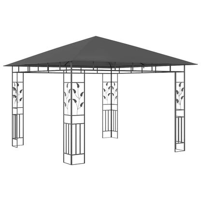vidaXL Gazebo | Anthracite | Powder-coated steel, fabric (100% polyester) - 3 x 3 x 2.73 m