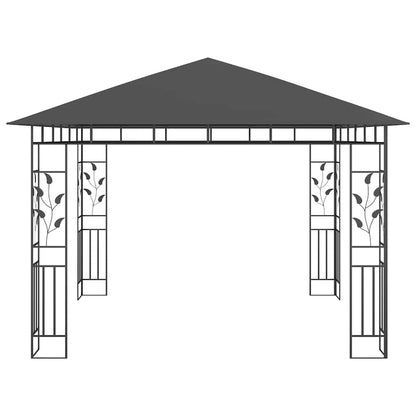 vidaXL Gazebo | Anthracite | Powder-coated steel, fabric (100% polyester) - 3 x 3 x 2.73 m