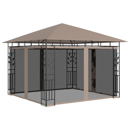 vidaXL Gazebo | Taupe | Powder-coated Steel, Polyester | 3x3x2.73 m | Gazebo - 3 x 3 x 2.73 m