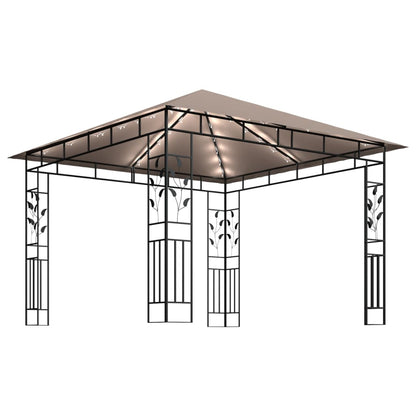 vidaXL Gazebo | Taupe | Powder-coated Steel, Polyester | 3x3x2.73 m | Gazebo - 3 x 3 x 2.73 m