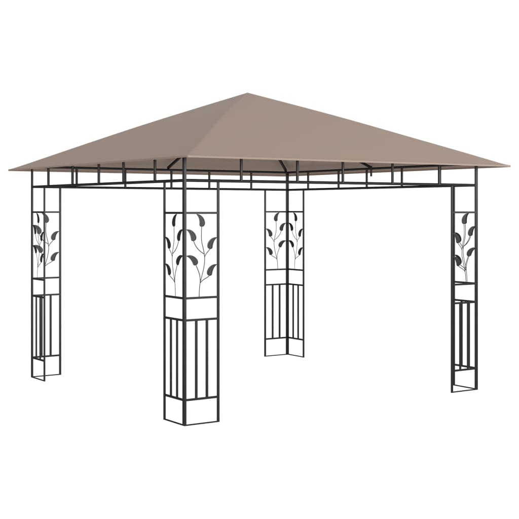vidaXL Gazebo | Taupe | Powder-coated Steel, Polyester | 3x3x2.73 m | Gazebo - 3 x 3 x 2.73 m