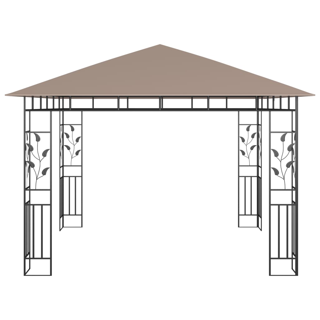 vidaXL Gazebo | Taupe | Powder-coated Steel, Polyester | 3x3x2.73 m | Gazebo - 3 x 3 x 2.73 m