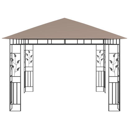 vidaXL Gazebo | Taupe | Powder-coated Steel, Polyester | 3x3x2.73 m | Gazebo - 3 x 3 x 2.73 m