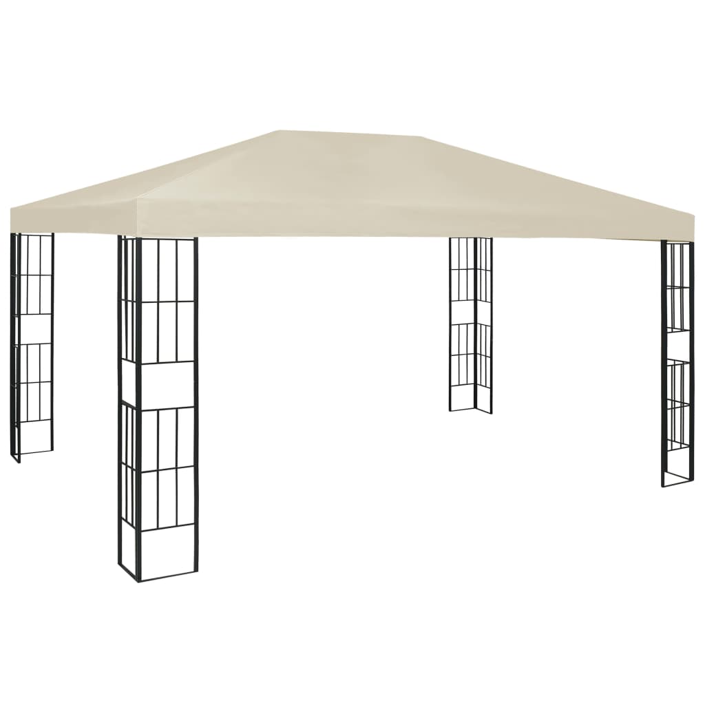 vidaXL Gazebo | Cream and Black | Polyester and Steel | 3x4 m | Garden Gazebo
