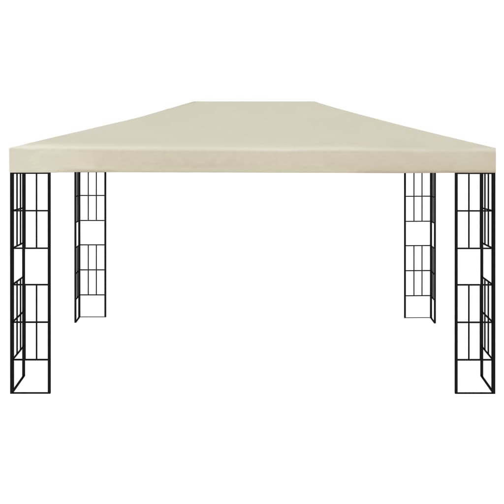 vidaXL Gazebo | Cream and Black | Polyester and Steel | 3x4 m | Garden Gazebo
