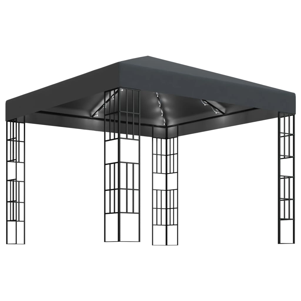 vidaXL Gazebo | Anthracite and black | Steel frame, Polyester canopy | 3x3 m